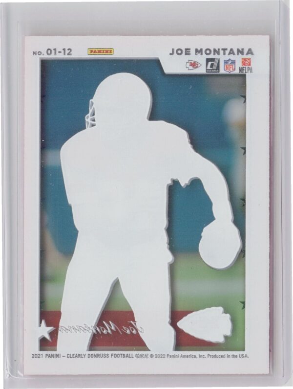 2021 Clearly Donruss Joe Montana #01-12 Chiefs Clearly Retro 2001 - Image 3