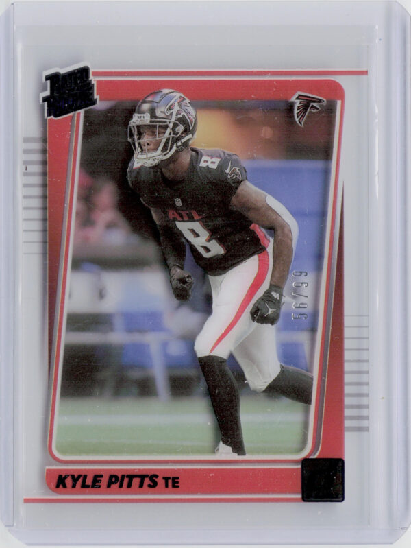 2021 Clearly Donruss Kyle Pitts Blue SN99 #61 Falcons