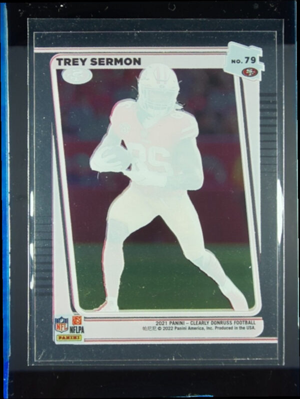 2021 Clearly Donruss Trey Sermon RC #79 49ers - Image 3
