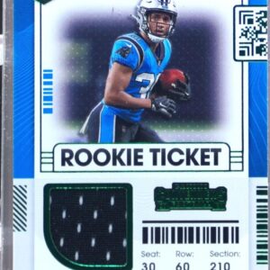2021 Contenders Chuba Hubbard RC JSY #RSV-CHUB Panthers Rookie Ticket Swatches V