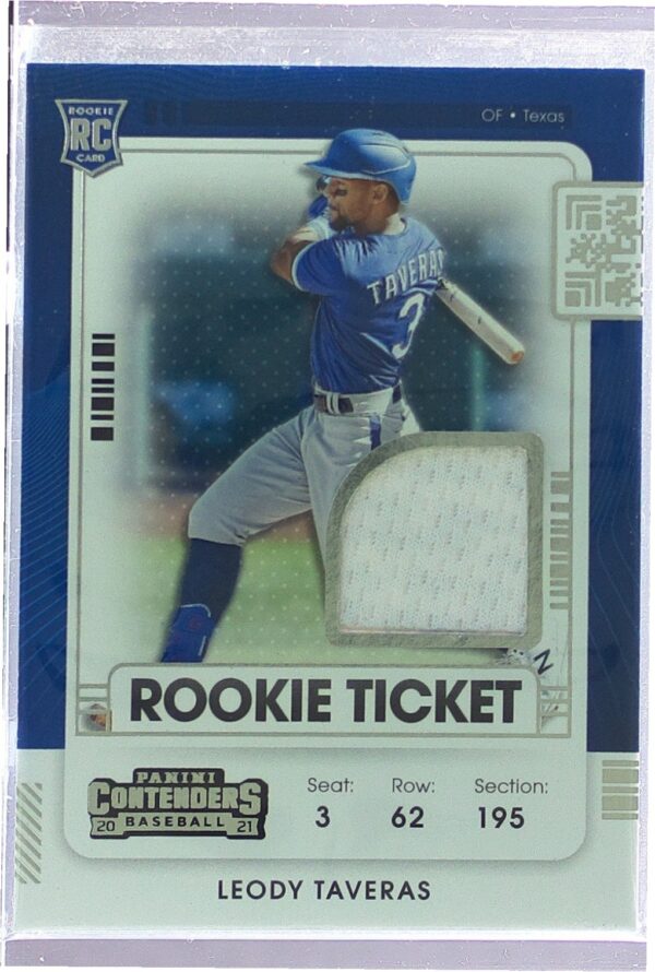 2021 Contenders Leody Taveras JSY RC #RTJ-LT Rangers Rookie Ticket Jersey