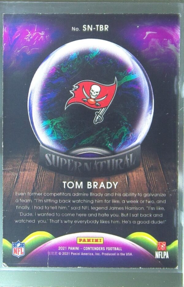 2021 Contenders Tom Brady #SN-TBR Buccaneers Supernatural Emerald - Image 3