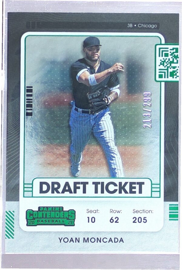 2021 Contenders Yoan Moncada Draft Green /299 #31 Sox