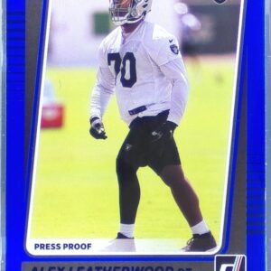 2021 Donruss Alex Leatherwood Press Proof Blue RC #335 Raiders