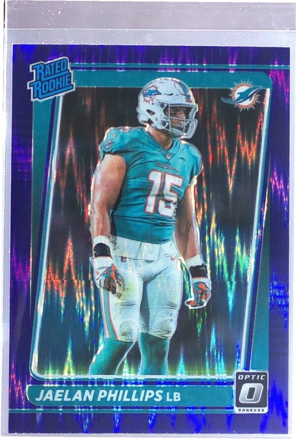 2021 Donruss Optic Jaelan Phillips Purple Shock RC #254 Dolphins