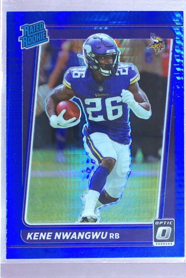 2021 Donruss Optic Kene Nwangwu Blue Hyper RC #233 Vikings