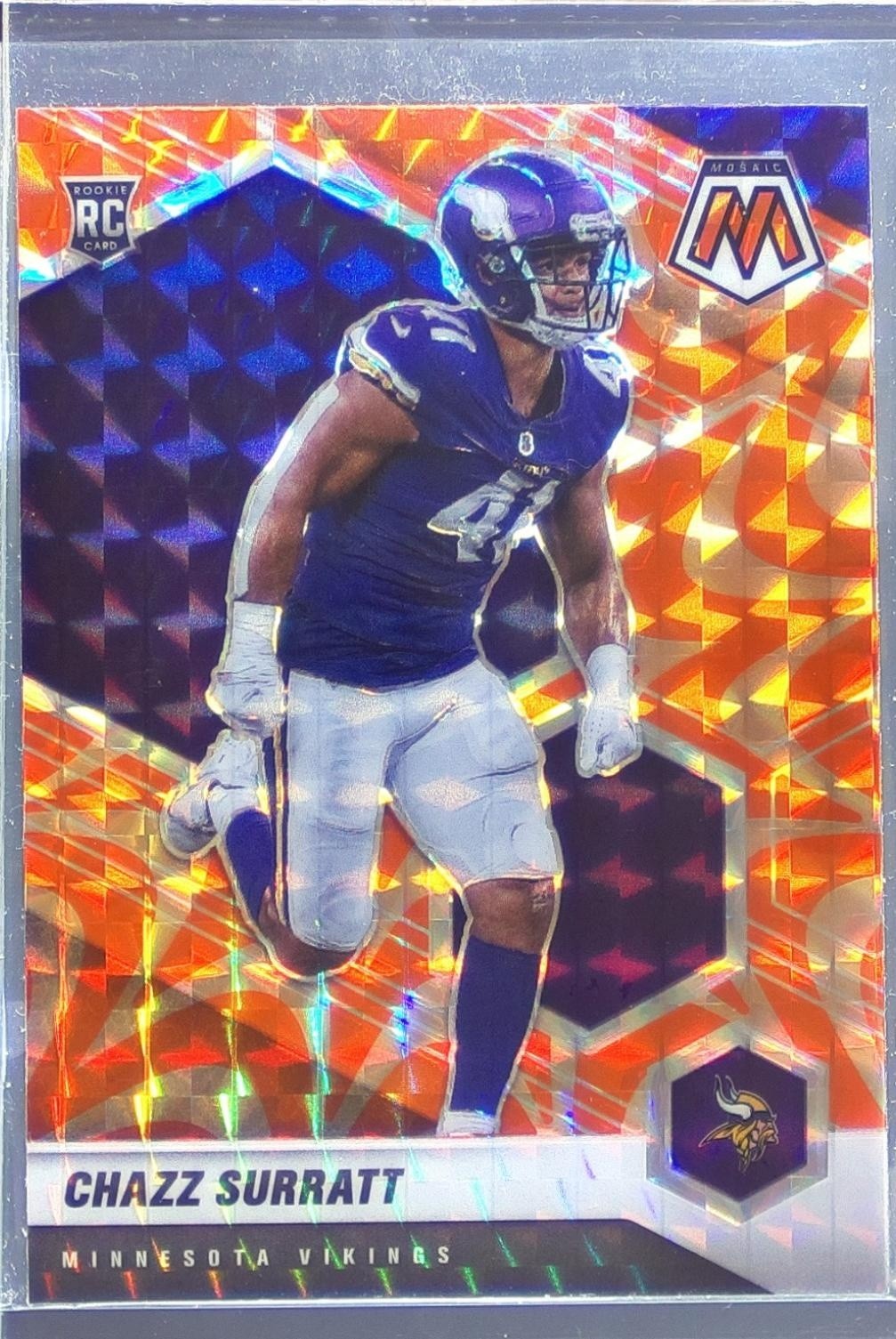 2021 Mosaic Chazz Surratt Prizm Reactive Orange RC #368 Vikings
