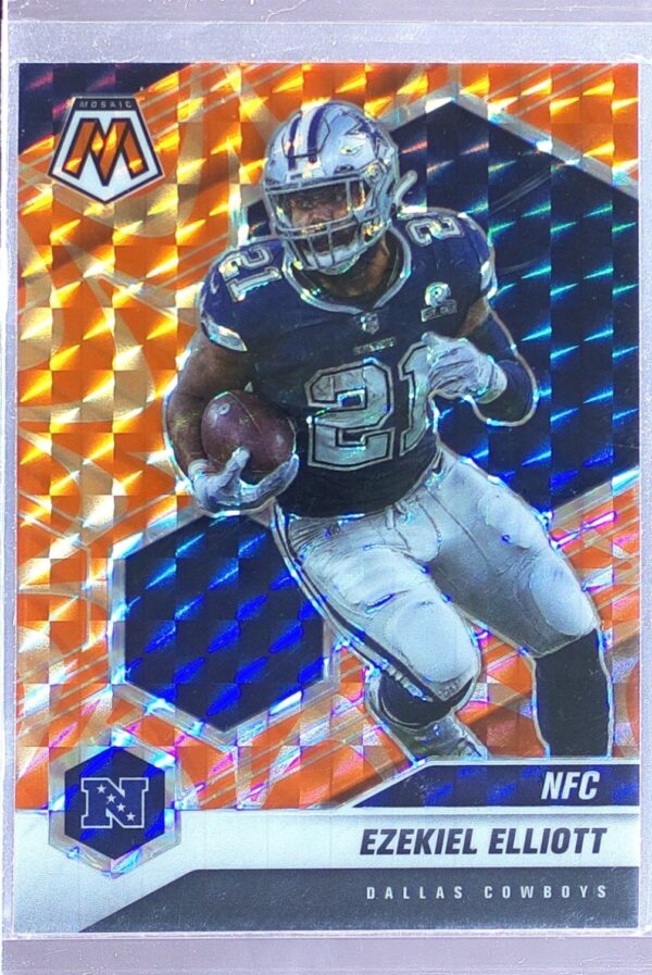 2021 Mosaic Ezekiel Elliott Prizm Reactive Orange #215 Cowboys