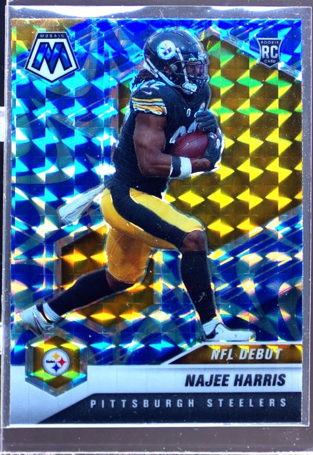 2021 Mosaic Najee Harris Prizm Reactive Blue RC #252 Steelers