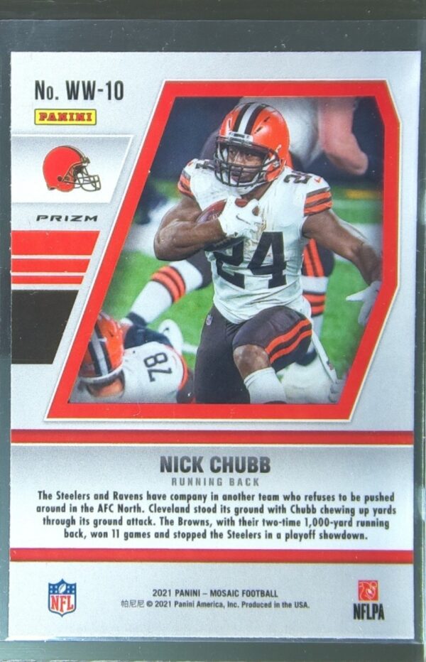2021 Mosaic Nick Chubb #WW-10 Browns Will to Win Mosaic Green - Image 3