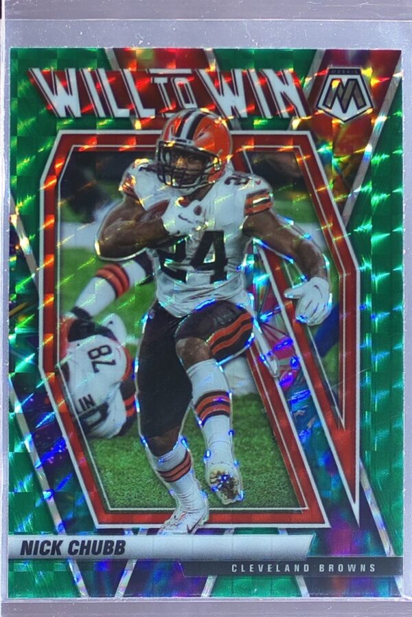 2021 Mosaic Nick Chubb #WW-10 Browns Will to Win Mosaic Green