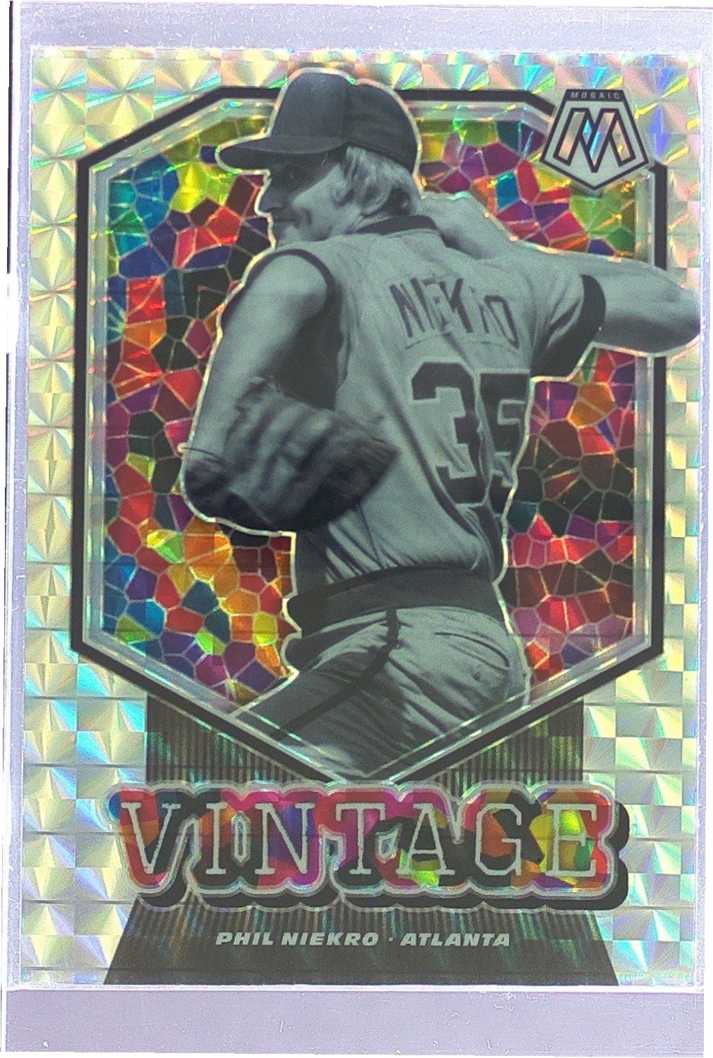 2021 Mosaic Phil Niekro #V13 Braves Vintage Mosaic