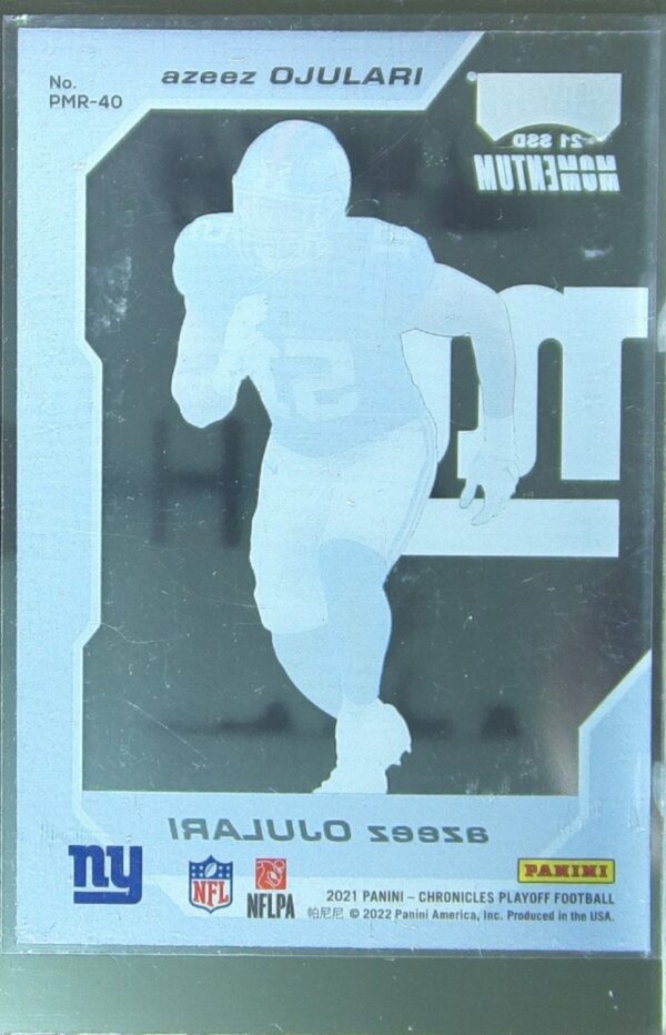 2021 Panini Chronicles Azeez Ojulari RC #PMR-40 Giants Playoff Momentum Rookies - Image 3