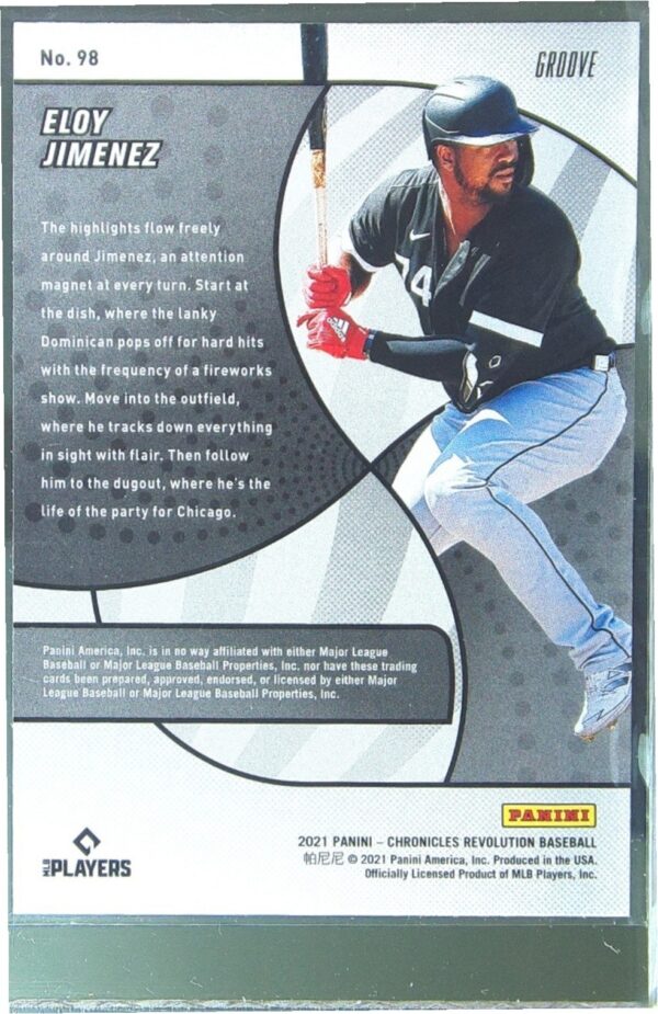 2021 Panini Chronicles Eloy Jimenez #98 Sox Revolution Groove - Image 3