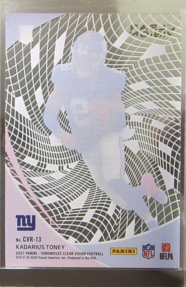 2021 Panini Chronicles Kadarius Toney RC #CVR-13 Giants Clear Vision Rookies - Image 3