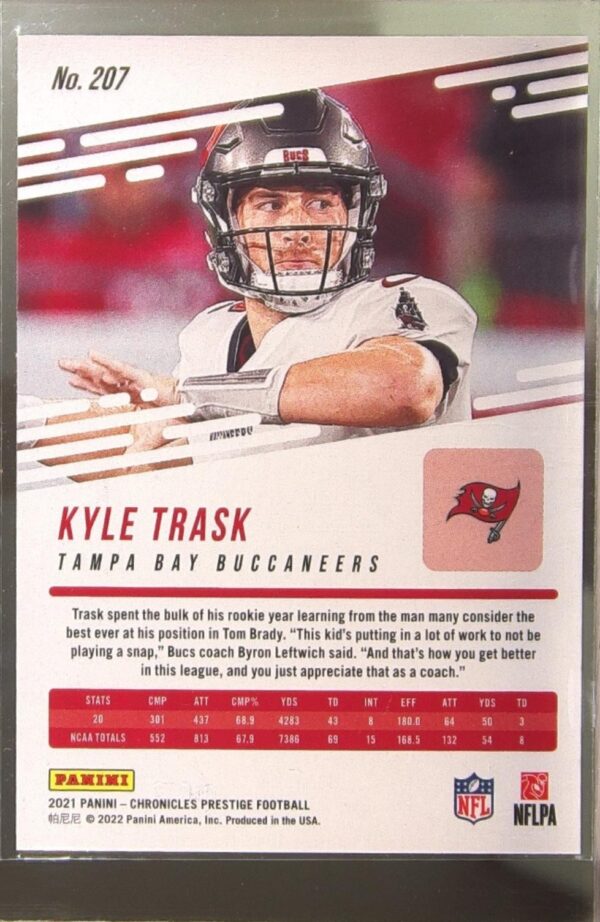 2021 Panini Chronicles Kyle Trask RC #207 Buccaneers Prestige Rookies Update - Image 3