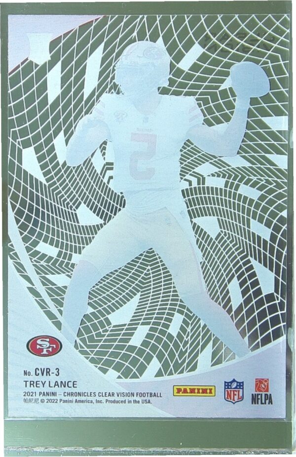 2021 Panini Chronicles Trey Lance RC #CVR-3 49ers Clear Vision Rookies - Image 3