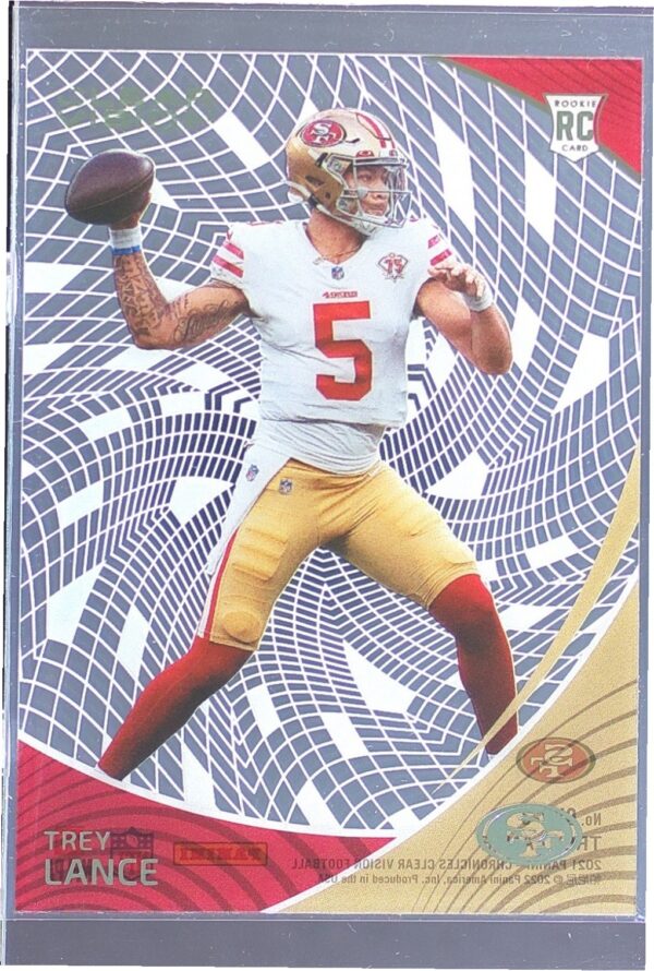 2021 Panini Chronicles Trey Lance RC #CVR-3 49ers Clear Vision Rookies