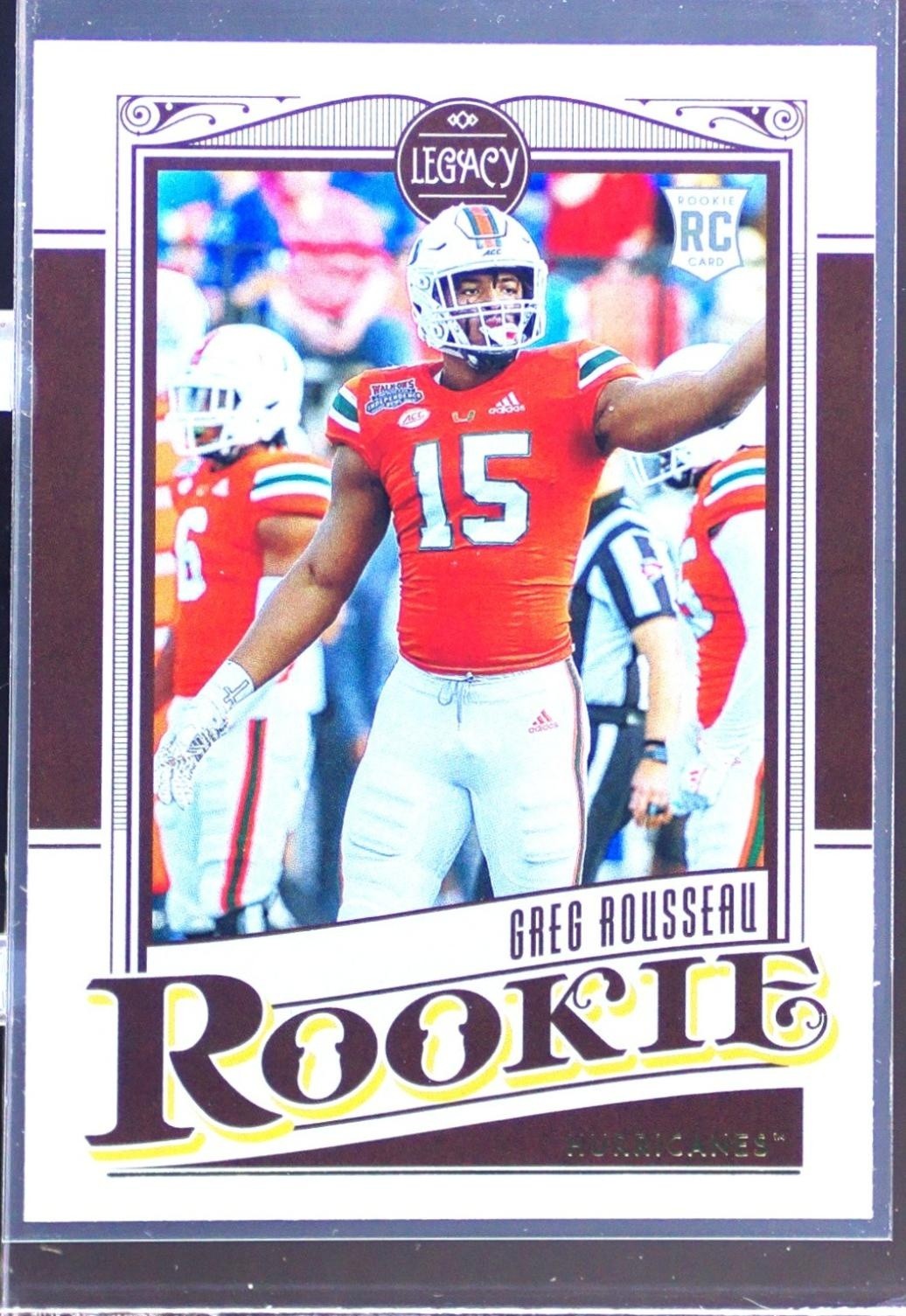 2021 Panini Legacy Greg Rousseau RC #180 Hurricanes