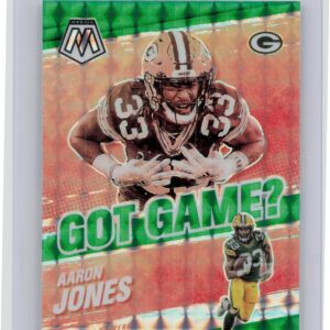 2021 Panini Mosaic Aaron Jones #GG-8 Packers Got Game? Mosaic Green