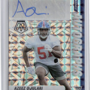 2021 Panini Mosaic Azeez Ojulari AU #RA-98 Giants Rookie Autographs Mosaic