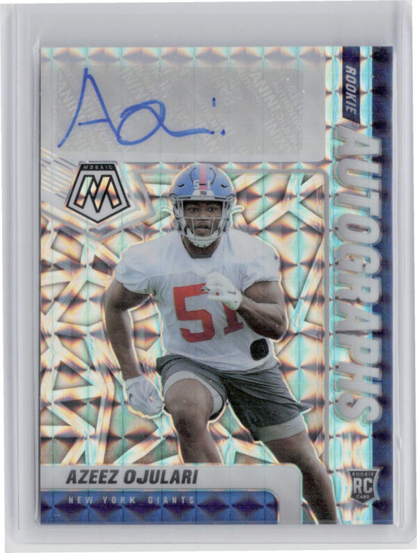 2021 Panini Mosaic Azeez Ojulari AU #RA-98 Giants Rookie Autographs Mosaic