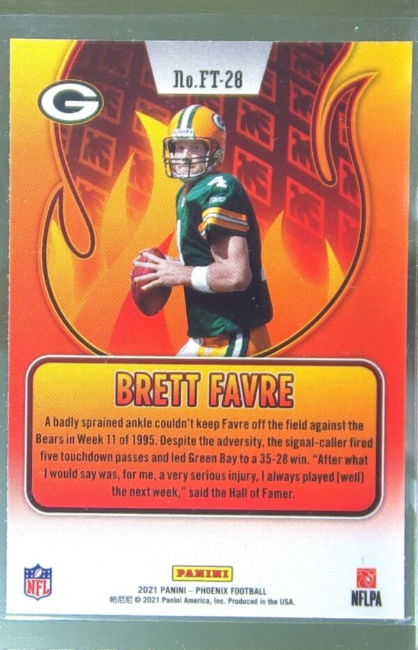 2021 Panini Phoenix Brett Favre #FT-28 Packers Flame Throwers - Image 3