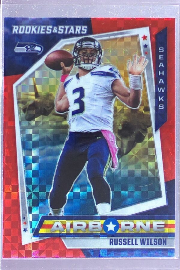 2021 Panini Rookies & Stars Russell Wilson #AB-6 Seahawks Airborne Red Plaid
