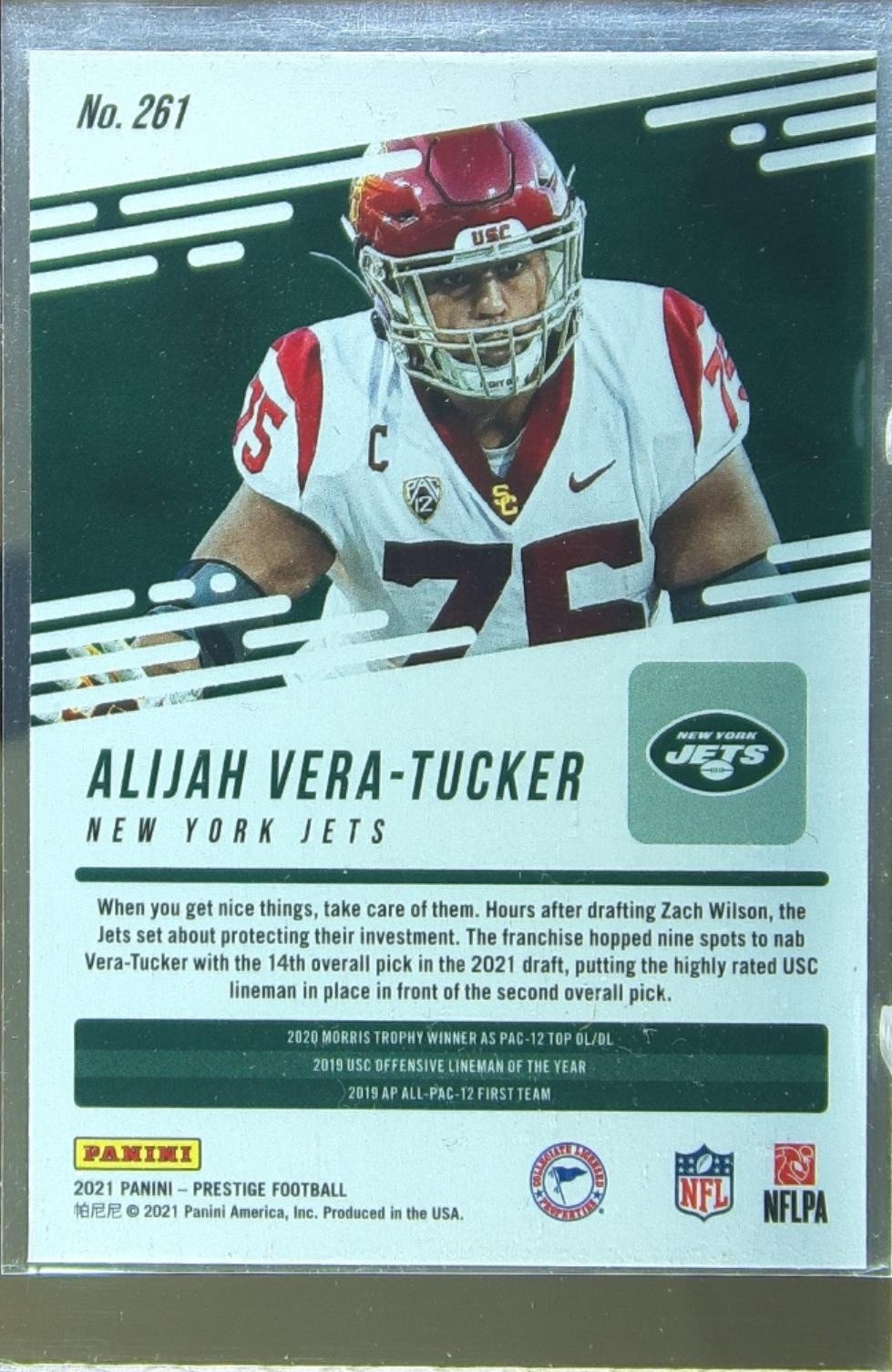 2021 Prestige Alijah Vera-Tucker Xtra Points Astral RC #261 Jets - Image 3
