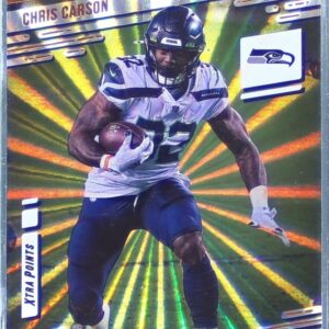 2021 Prestige Chris Carson Xtra Points Sunburst #198 Seahawks