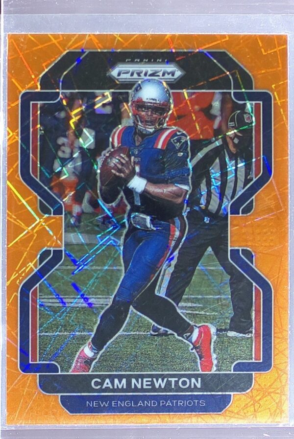 2021 Prizm Cam Newton orange Lazer #96 Patriots