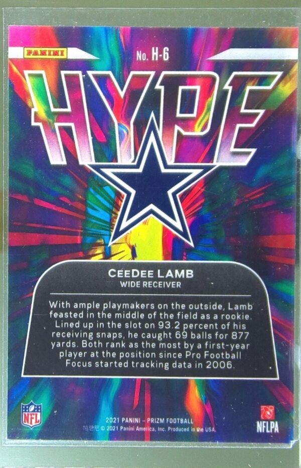 2021 Prizm CeeDee Lamb #H-6 Cowboys Hype - Image 3
