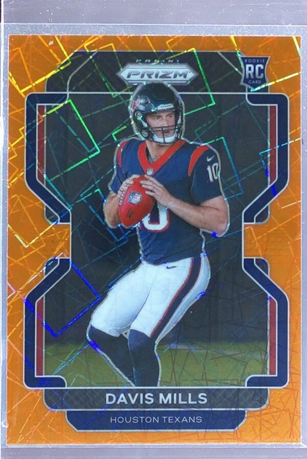 2021 Prizm Davis Mills Orange Lazer RC #352 Texans