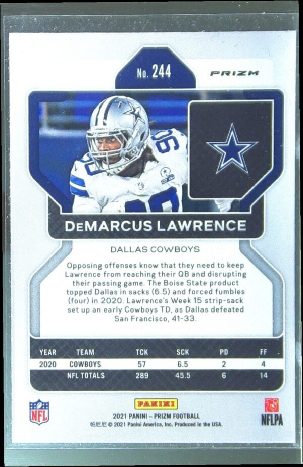 2021 Prizm DeMarcus Lawrence Silver #244 Cowboys - Image 3