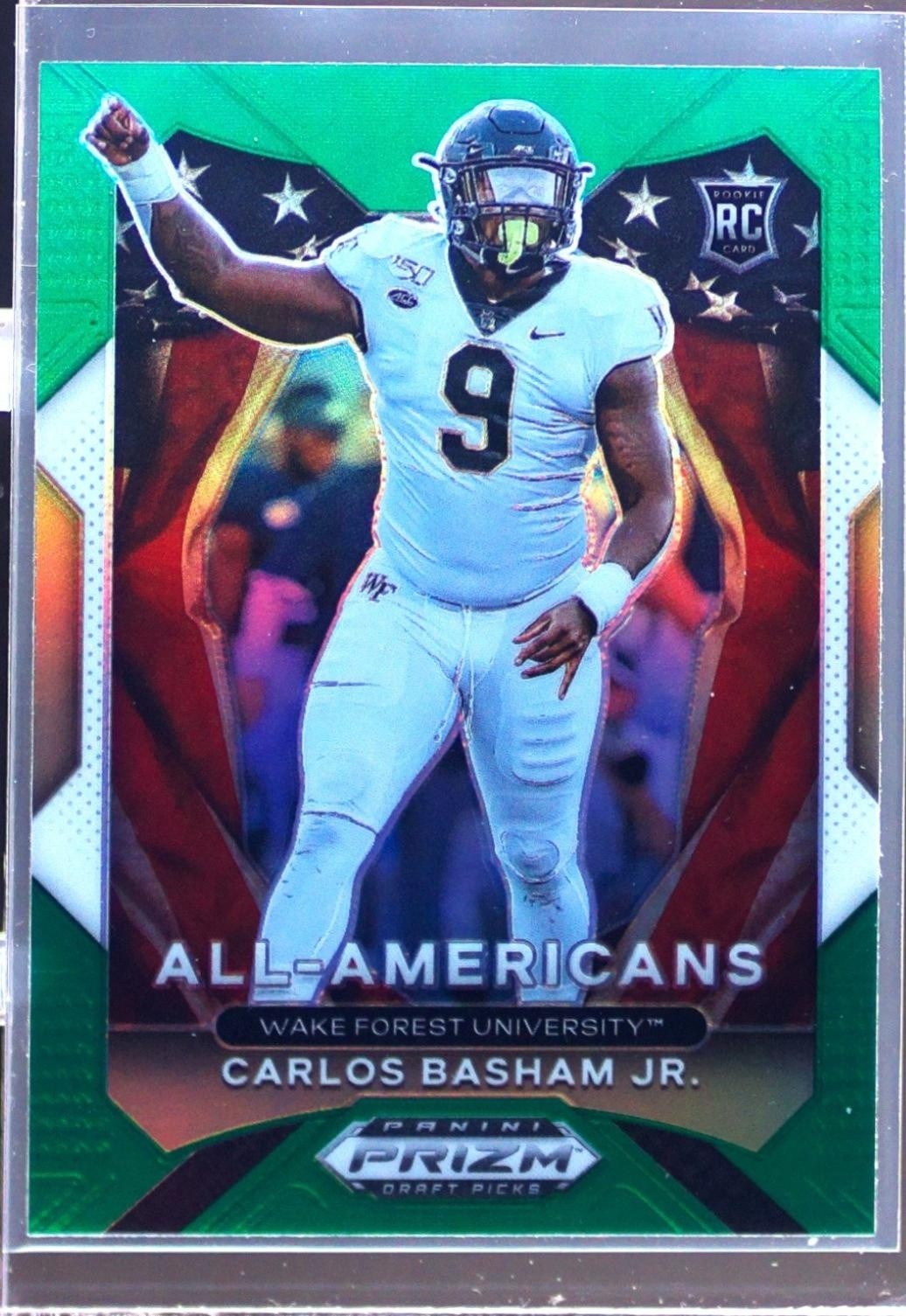 2021 Prizm Draft Picks Carlos Basham Jr. Green RC #197 Deacons