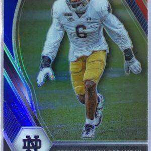 2021 Prizm Draft Picks Jeremiah Owusu-Koramoah Red White and Blue RC #147 Irish