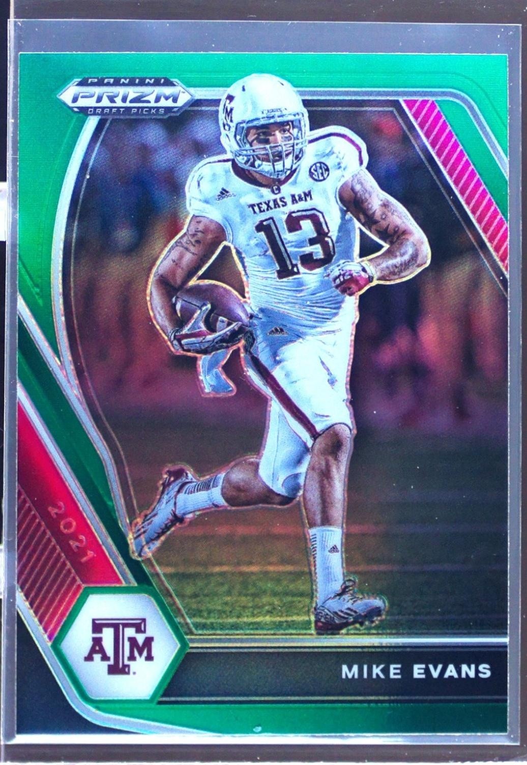 2021 Prizm Draft Picks Mike Evans Green #64 Aggies