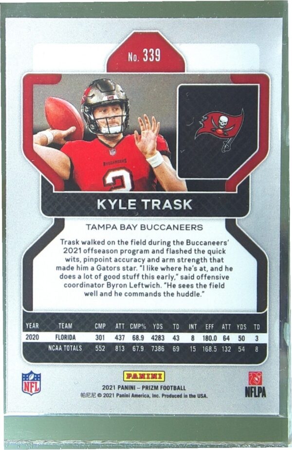 2021 Prizm Kyle Trask RC #339 Buccaneers - Image 3
