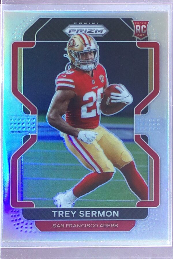 2021 Prizm Trey Sermon RC #V-354 49ers Rookie Variations Prizm Silver