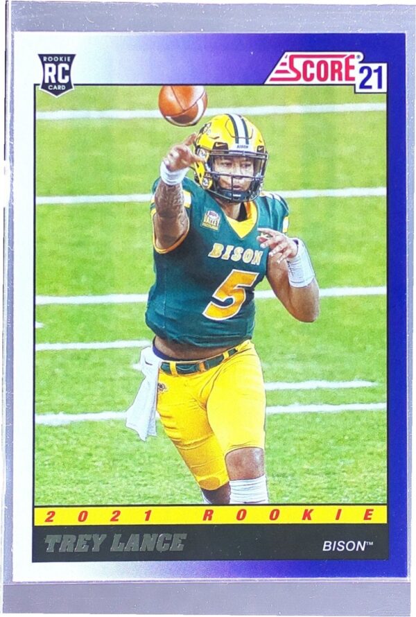 2021 Score Trey Lance RC #TB3 Bison 1991 Throwback
