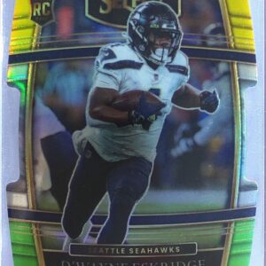 2021 Select D'Wayne Eskridge Green and Yellow Prizm Die Cut RC #60 Seahawks