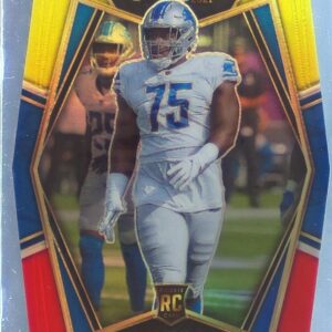 2021 Select Levi Onwuzurike Red and Yellow Prizm Die Cut RC #190 Lions