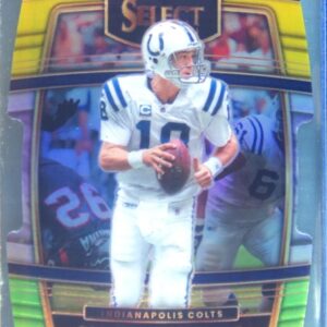 2021 Select Peyton Manning Green and Yellow Prizm Die Cut #35 Colts