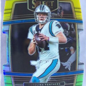 2021 Select Sam Darnold Green and Yellow Prizm Die Cut #7 Panthers