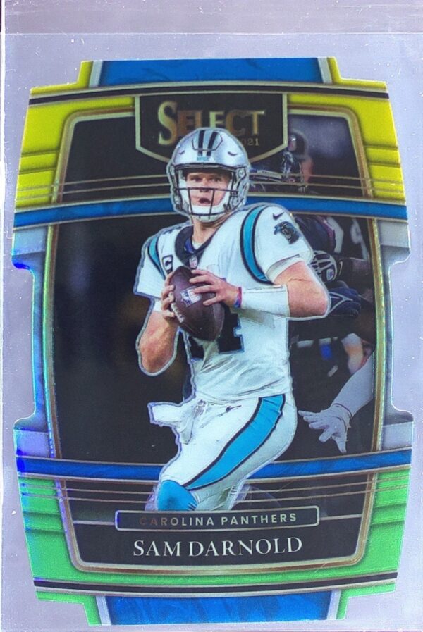 2021 Select Sam Darnold Green and Yellow Prizm Die Cut #7 Panthers