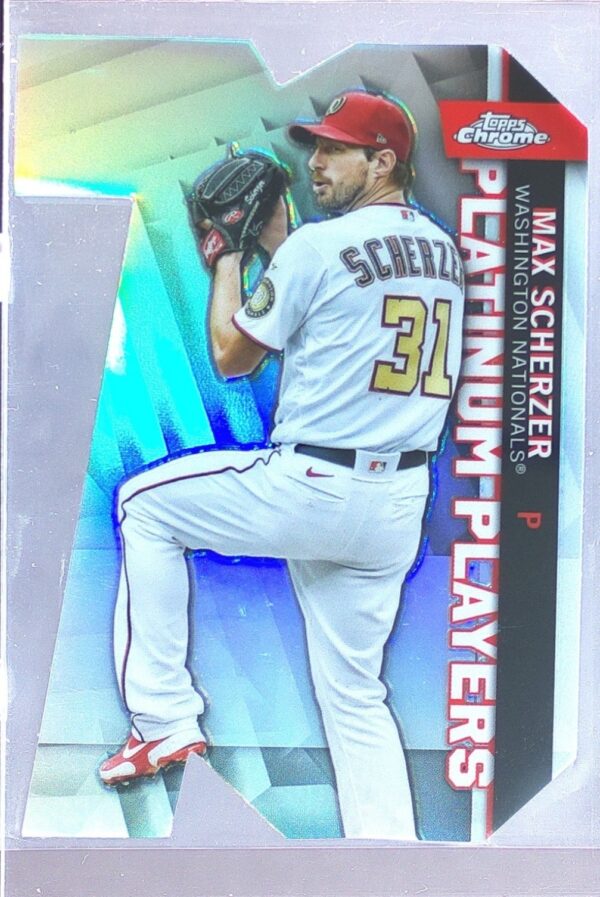 2021 Topps Chrome Update Max Scherzer #CPDC-55 Nationals Platinum Player Die Cut