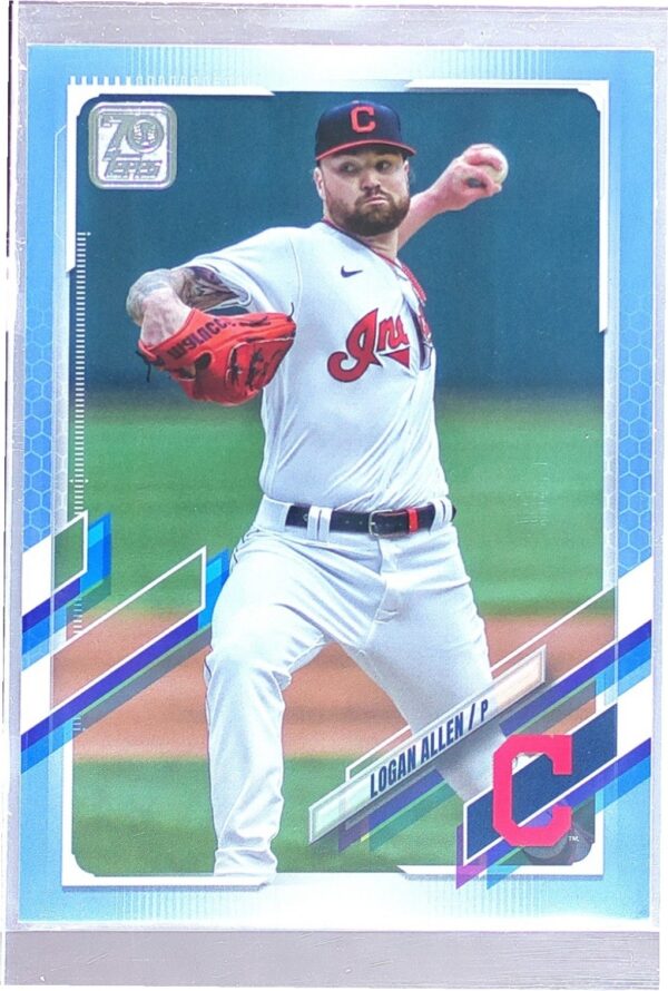2021 Topps Update Logan Allen Father's Day Powder Blue /50 #US308 Indians