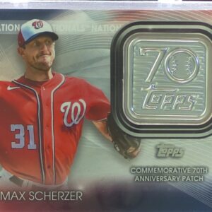 2021 Topps Update Max Scherzer #T70P-MS Nationals Topps 70th Anniversary Logo