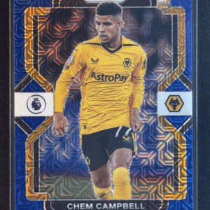 2022-23 Panini Prizm Premier League Chem Campbell Blue Mojo /25 Rookie RC Wolver