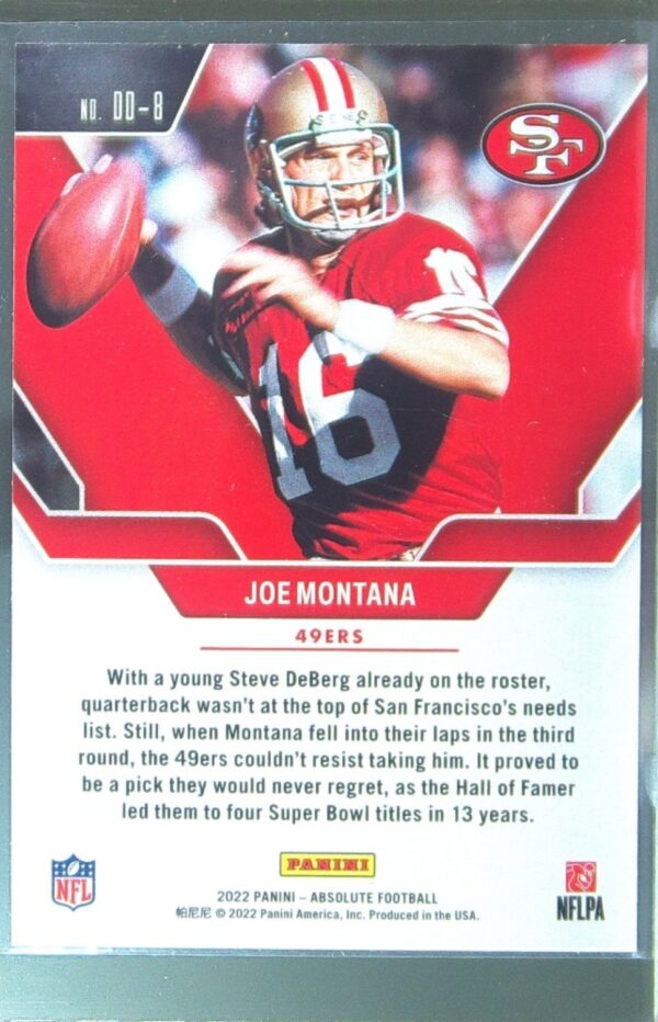 2022 Absolute Joe Montana #DD-8 49ers Draft Diamonds - Image 3